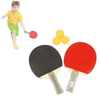 

2 racket 3 balls Professional carbon fiber table tennis table double tennis pimples-in rubber rackets ping pong racket with I6E2
