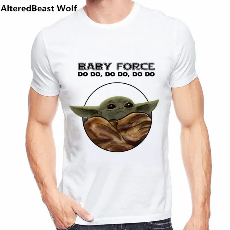 Ребенок в Маскировка футболка Для мужчин одежда camiseta Милое детское футболка yoda принт Мандалорское Забавные футболки Для мужчин Детские Йоды футболка