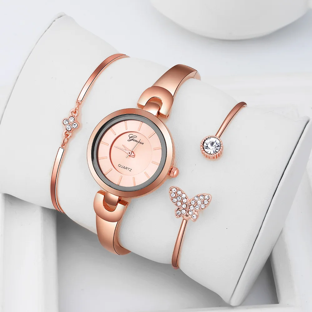 

Hot selling fashion holiday gift for ladies dress accessories quartz watch bracelet set 3pcs set
