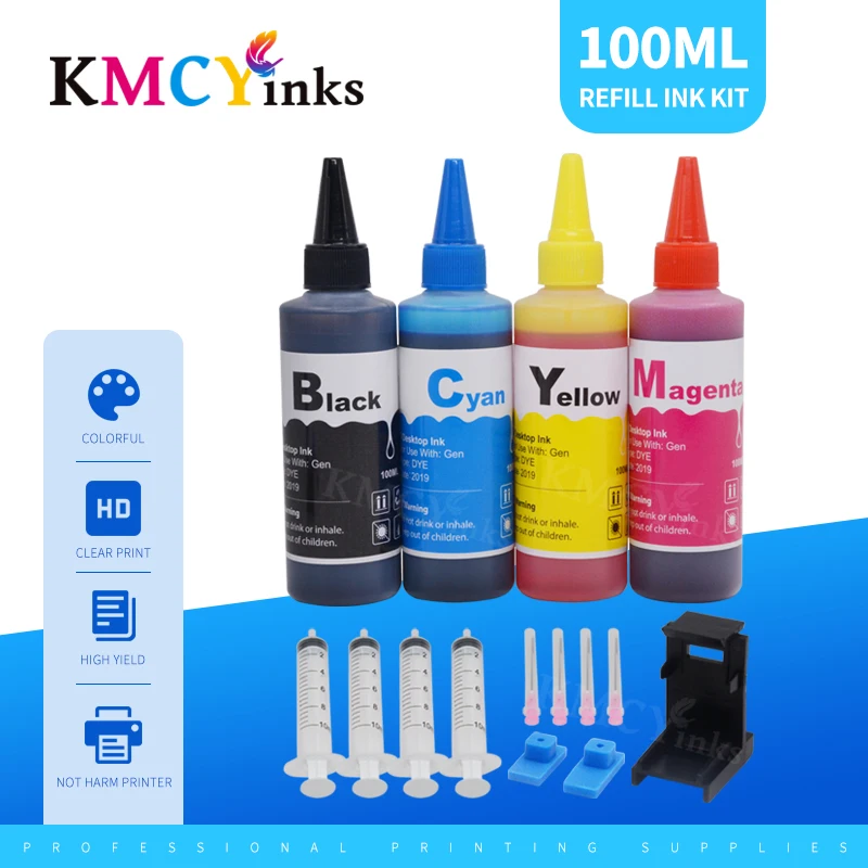 Ink Refill Kit KMCYinks For HP903 XL Refill Ink Kits Compatible HP 903XL 903 xl OfficeJet 6950 6960 6961 6963 6964 6965 6970 6975 Printer