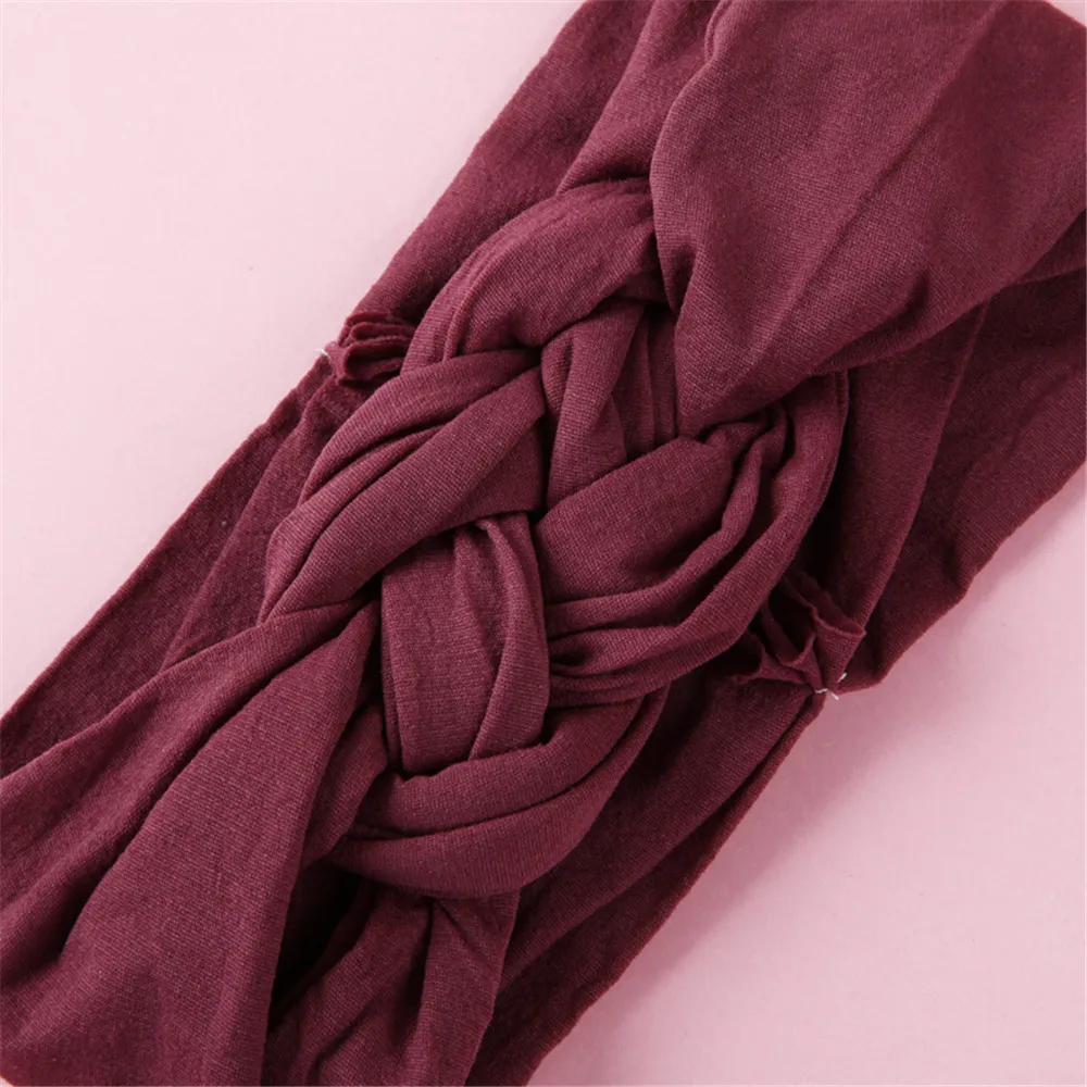 New Braided Baby Headband Twisted Top Cross Chineses Knot Headwrap Elastic Hairbands For Child Turban Baby Girl Hair Accessories
