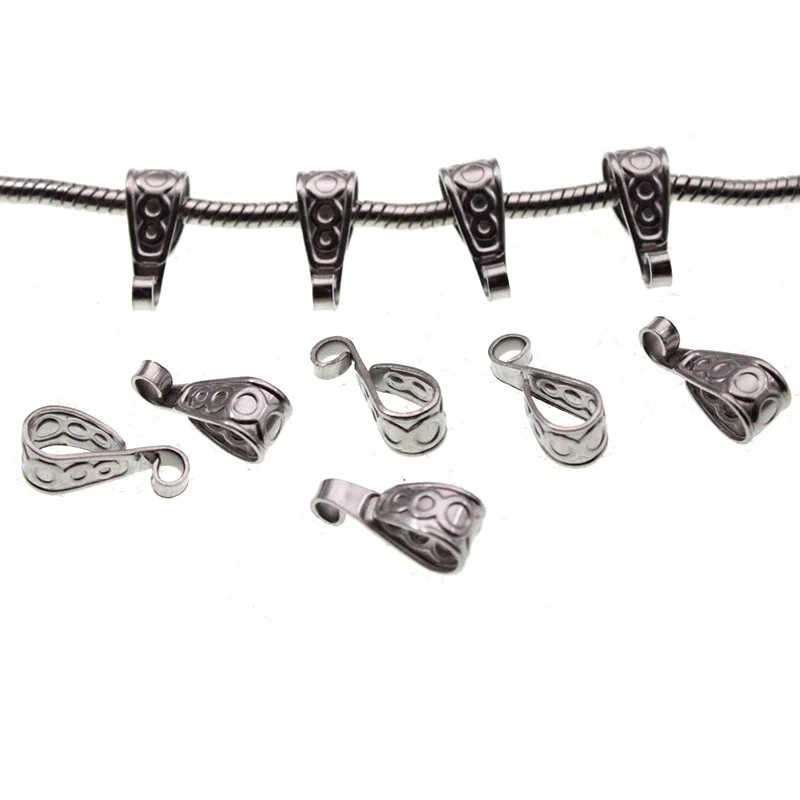 20PCS 6x16mm Edelstahl Anhänger Anschlüsse Bail Verschlüsse Halskette Anhänger Haken Clips DIY Schmuck Finden Zubehör