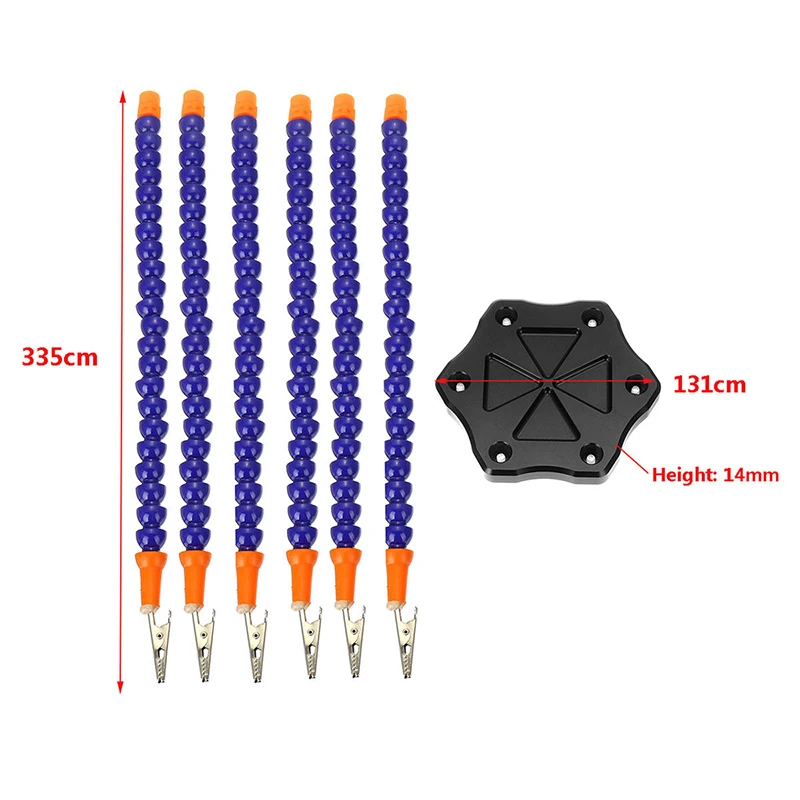 

6 Claw Soldering Station Universal Joint Pipe Alligator Clips Aluminium Alloy Base Tool PCB