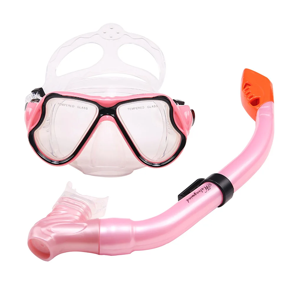 Подводные плавательные очки для девочек набор для дайвинга безопасное оборудование Водонепроницаемый Анти-туман для детей полусухой