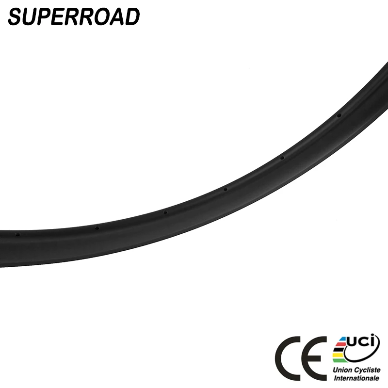 Высокое качество Superroad 23 мм в ширину 38 мм Глубокий китайский карбоновый дорожный велосипед бескамерные диски 700C