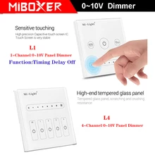 

MiBOXER L1 L4 0~10V Panel control LED Dimmer 86 touch Panel Switch AC 110V 220V 1/4 channels output