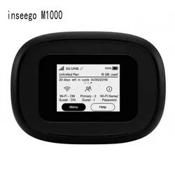 Inseego verizon 5g bolso wifi m1000 hotspot empacotado com 2 baterias (1 estoque + 1 extra) 