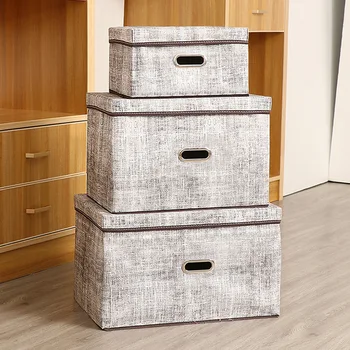 

Storage Boxes with Lids No Smell Non-woven fabric Clear Storage Baskets Containers Bins With Organizer Toy box