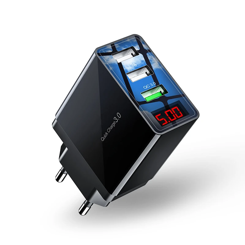 USB зарядное устройство для телефона Quick Charge 3,0 для iPhone 11 X быстрое настенное зарядное устройство для samsung S9 Xiaomi Mi 8 huawei зарядное устройство со светодиодный дисплеем