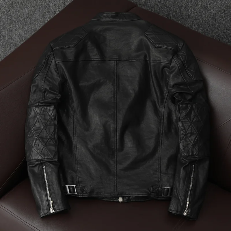 Men's Leather Jacket Male Jacket Genuine Leather Jacket Sheep Skin Vintage Motorcycle Factory Good Quality cowhide leather jacket mens