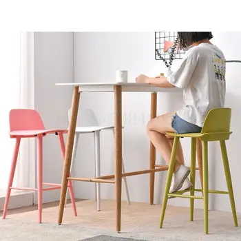 

Nordic bar chair modern bar chair simple high stool backrest high chair home bar stool bar chair