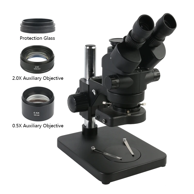  Industrial Lab Simul Focal Trinocular Stereo Microscope Magnification Continuous Zoom 3.5X 7X 45X 9