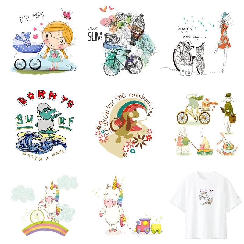 

Iron-on Transfers for Clothing Patches for Clothes Letters Stickers Diy Unicorn Patch Fusible Transfer Vinyl Adhesive Stripe C