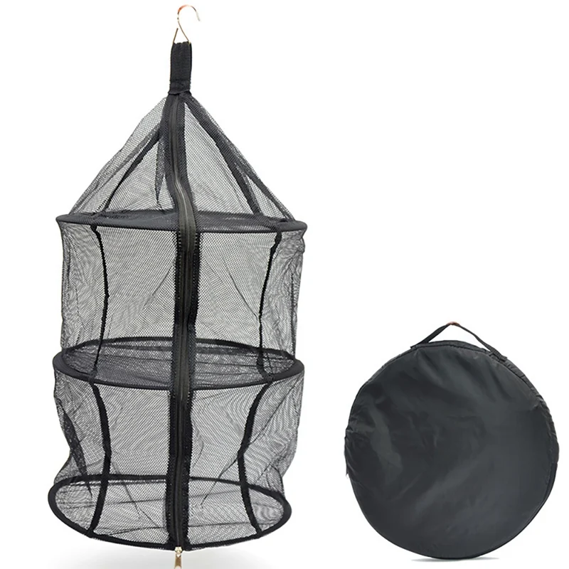 

Outdoor Camping Nylon Three-layer Folding Storage Storage Net Pocket Clothes Hanging Net