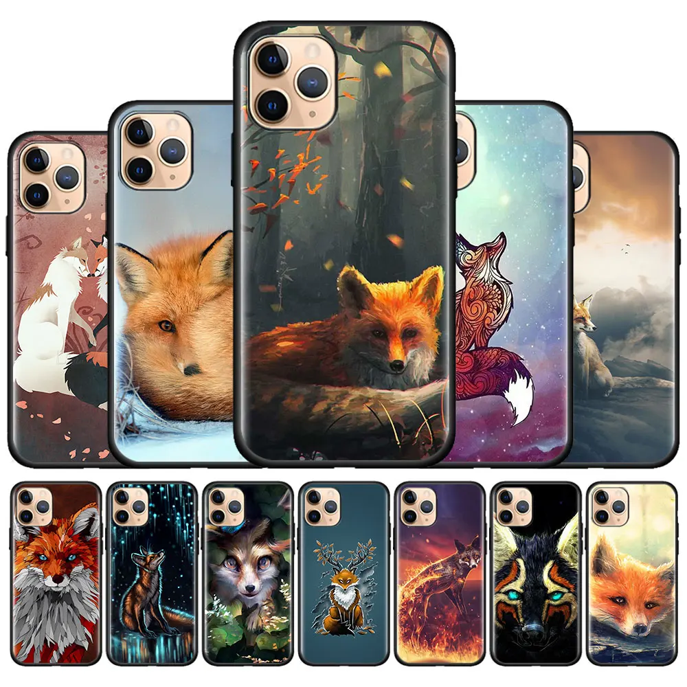 Silicone Phone Case For Apple iphone 13 12 11 Pro Max X XR XS 7 8 6 6S Plus 5 5S SE 2020 Soft Cover Coque Fox In Autumn | Мобильные