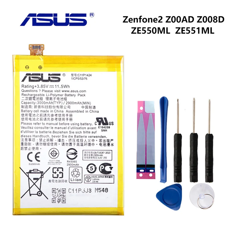 

Original ASUS High Capacity C11P1424 Battery For Asus ZenFone2 ZE551ML ZE550ML 5.5inch 3000mAh