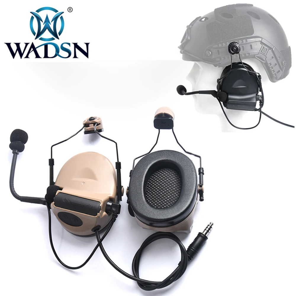 

WADSN Tactical Helmet Headsets No Pick Up Noise Reduce Funtion Airsoft Earphone C2 Comtac II ARC Softair Headphone Bracket WZ172