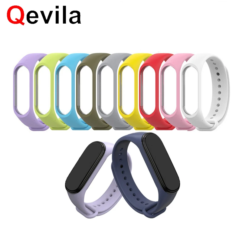 Qevila Смарт часы браслет Mi Band 4 аксессуар силиконовый спортивный водонепроницаемый Mi Band аксессуары Pulsera Correa Mi 3 4 Замена