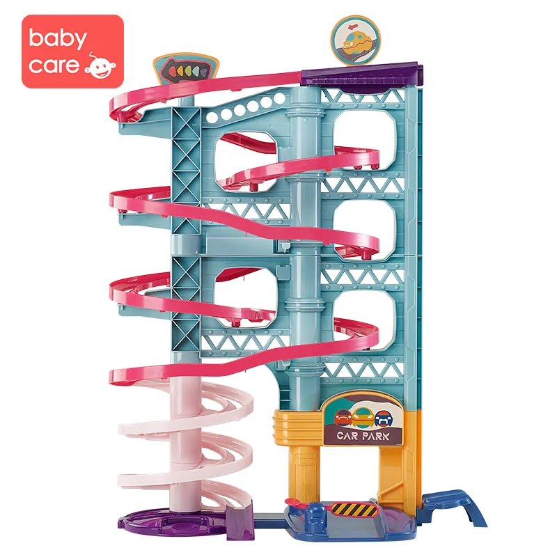babycare Urban Construction Track Baby Toy Car Speed Pulley Toy Car Spiral Slide Toy Car for kids