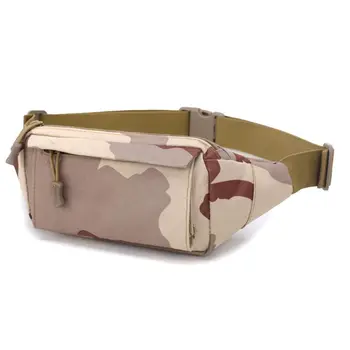 

Men Fanny Pack Chest Shoulder Bag with 3 Pockets Nylon Minitary Waist Bag H8WD
