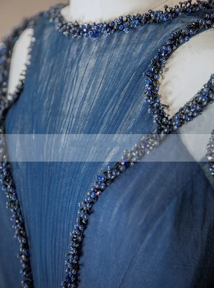 Vestidos de festa, великолепные вечерние наряды из Саудовской Аравии, длинное платье, темно-синие вечерние платья с бусинами, vestido de festa