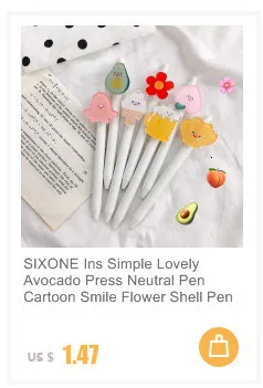 SIXONE 1 Pc Ins Peanut Cartoon Characters Signature Pen Neutral Roller Ball Pen Black Writing Gel Pen 0.5MM Student Stationery