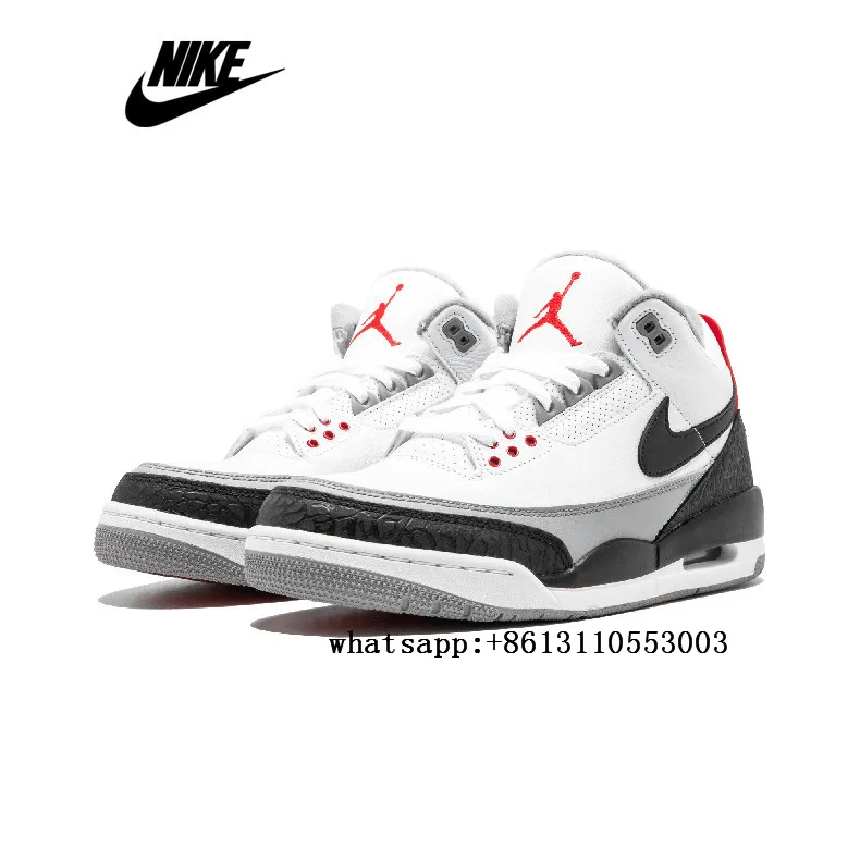 Air Jordan 3 баскетбольные кроссовки в стиле ретро, черного и белого цветов, размеры 40-45