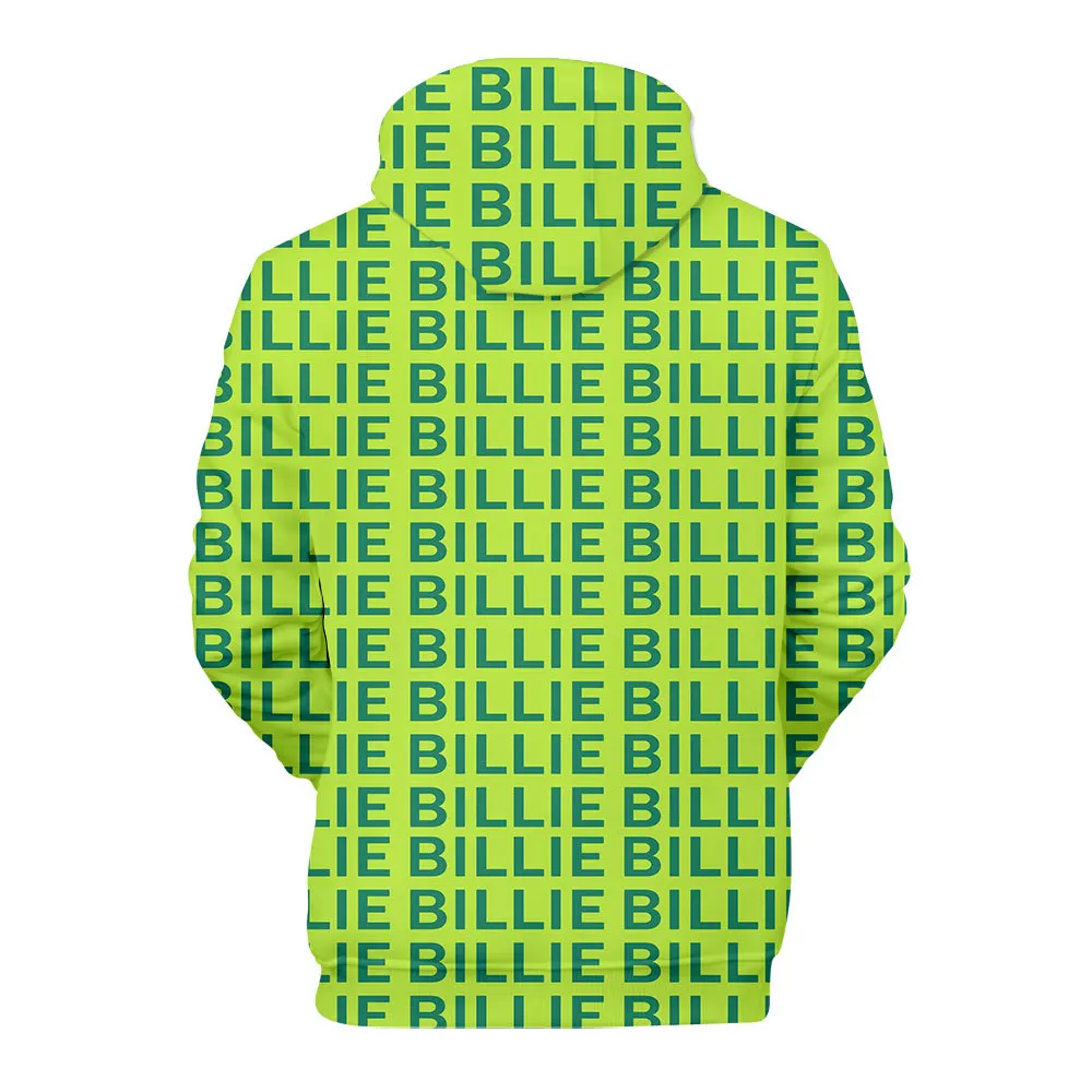Мужские толстовки свитшоты модные Billie Eilish 3d с буквенным принтом harajuku стиль