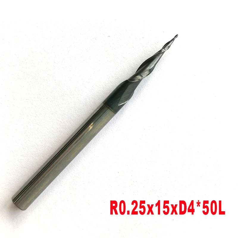 Концевые фрезы HRC55 R0.25 * D4 15 50L 2F вольфрамовые с твердым карбидным покрытием