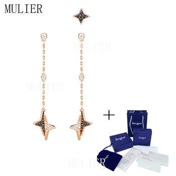 

MULIER 2019 HALVE Stylish and exquisite Women's Star Crystal Long Asymmetrical Shape Stud Earrings Send Girlfriend Gifts