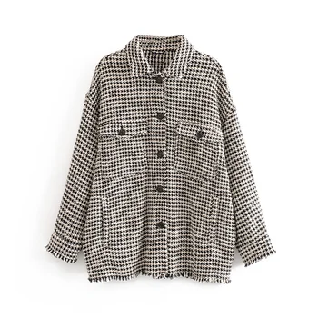 

women 2019 casual regular coat vintage chic long sleeves Autumn Winter stylish lapel casual office lady elegant solid retro