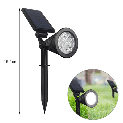 LED Solar Lawn Lamp12W Outdoor Garden Ground Spotlight Waterproof Inserting Floor Street Light RGB Landscape Decoration
