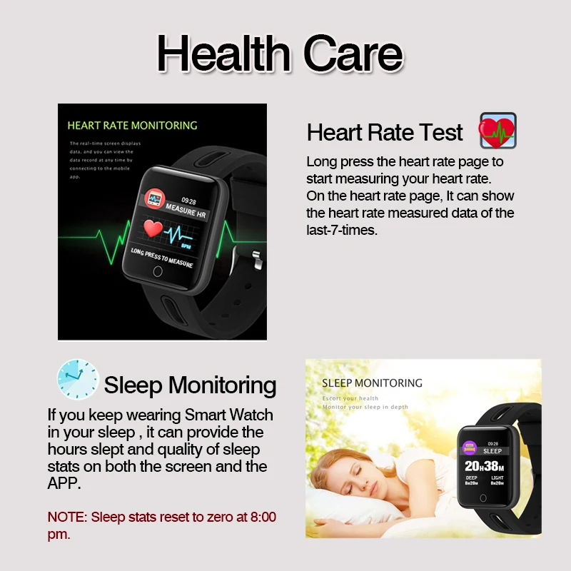 BINSSAW 2020 Men Women Smart Watch  Wristwatch Sport Fitness tracker Pedometer Heart Rate Blood Pressure Watches LED Smartwatch
