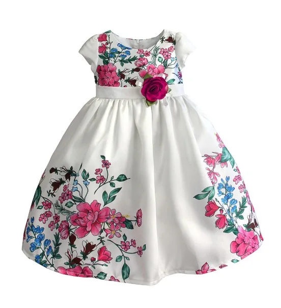 Платье с розовыми цветами для девочек г., Детские платья для девочек, праздничные Свадебные платья принцессы для девочек летняя одежда для маленьких девочек, От 5 до 8 лет