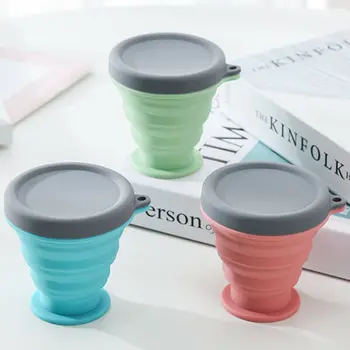 

Foldable Cup Silicon Tableware Foldable Silicon Cup High Temperature Microwave Heating MobileCamping Travel Outdoor Sports 200ML