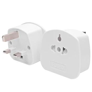 

Multifunction Travel Adapter for China Eu Us to Uk Adapter White Plug 3 Pin Pack of 2 (UK Plug)