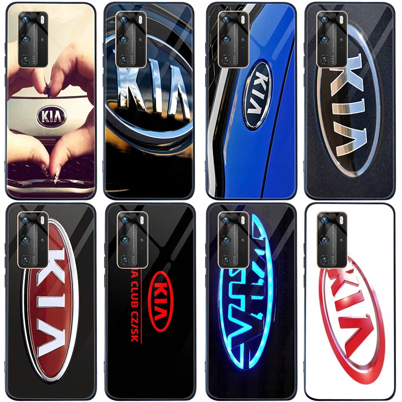 Чехол Love Kia из закаленного стекла с логотипом в Корейском стиле для сотового