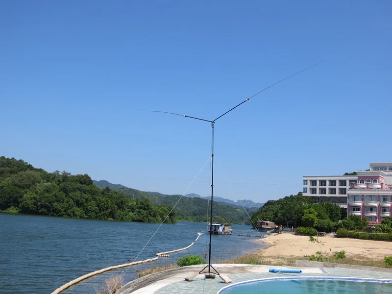 LeTkingok JPC-7 I1-006 Multi Band Mini-buddipole HF Kortegolf GP Outdoor Draagbare Antenne, QRP voor Ham-Radio
