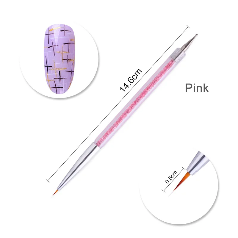 Liner Brush-5mm 1 1 шт цветной шарик ручка ногтей лайнер для рисования кисти 5 мм-20 мм с крышкой УФ-гель ручка для рисования Маникюр Инструменты для дизайна ногтей аксессуары для ногтей - Цвет: Liner Brush-5mm 1