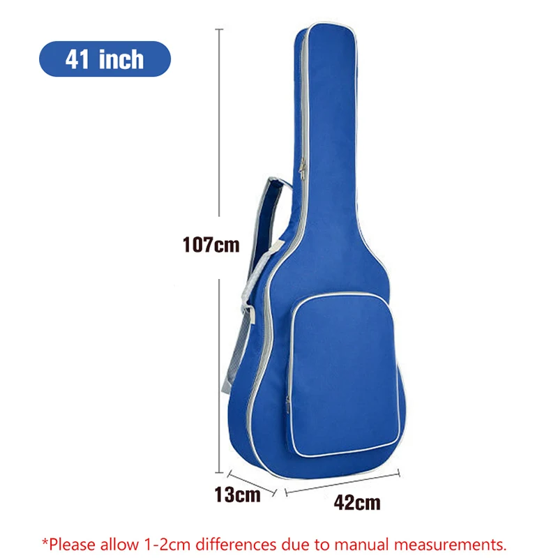 Guitar Bag 41 Inch Oxford Guitar Case Gig Bag 5mm Cotton Soft 600D Oxford Backpack Double Shoulder Straps Padded Carry Guitar Case XA847M