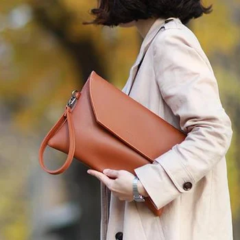 

Fashion women Clutches PU leather Women's clutch and purse envelope bag Wristlets Ladies Handbags bolsa feminina brown wallet