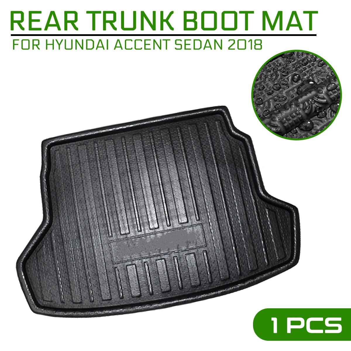 For Hyundai Accent Sedan 2018 Car Floor Mat Carpet Rear Trunk Anti mud