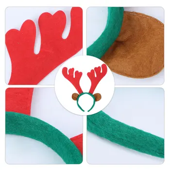 

4Pcs Christmas Hair Hoop Cloth Headwear Christmas Hairband Antlers Headdress Cute Hair Hoop for Kid Woman Girl