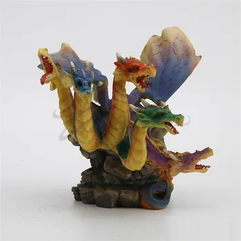 

Creative Color Dragon Art Sculpture Five Head Dragon Statue Animal Figurines Resin Craft Home Decor Interior Showpiece R5146