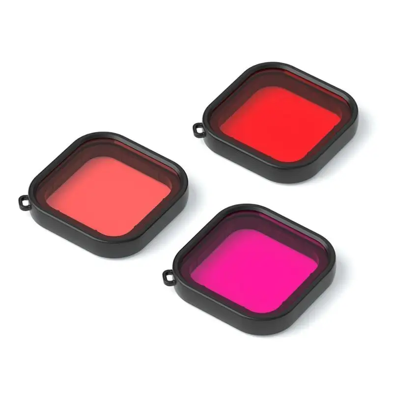 Lens Filters 60 м подводный водонепроницаемый чехол, крышка объектива, фильтры, защита экрана, силиконовый чехол для Gopro Hero 8, Черная Спортивная Экшн-камера - Цвет: Lens Filters