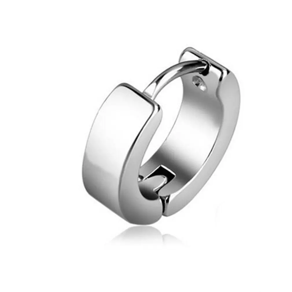 

1PC single Fashion Jewelry Ear Cuff Men Smooth Punk Small Circle Stud Earrings Ear Clips Buckle Earrings For Women Alloy