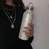 sparkling High-end Insulated Bottle Bling Rhinestone Stainless Steel Thermal Bottle Diamond Thermo Silver Water Bottle with Lid ► Photo 2/6