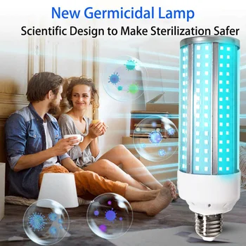 

UV 60W Lamp LED UVC Bulb E27 Household Light Bulbs with Remote Control for Home KSI999