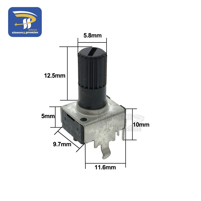 10 шт. RV09 вертикальный 12,5 мм вал 1K 2K 5K 10K 20K 50K 100K 0932 регулируемый резистор 9 тип 3Pin уплотнение роторный потенциометр
