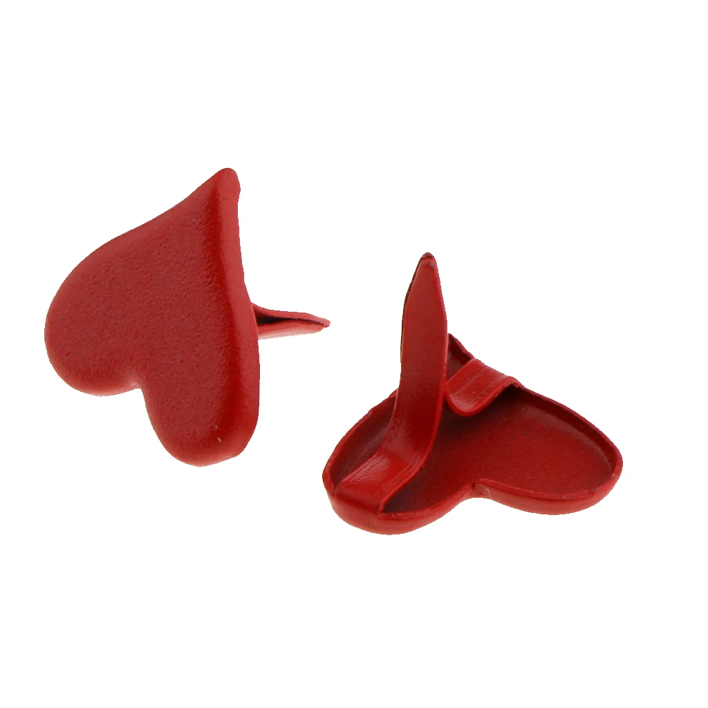 100pcs Mixed Color 11mm Love Heart Brads Paper Craft Fastener for Card Making Scrapbooking Photo Albums Yearbook Decor